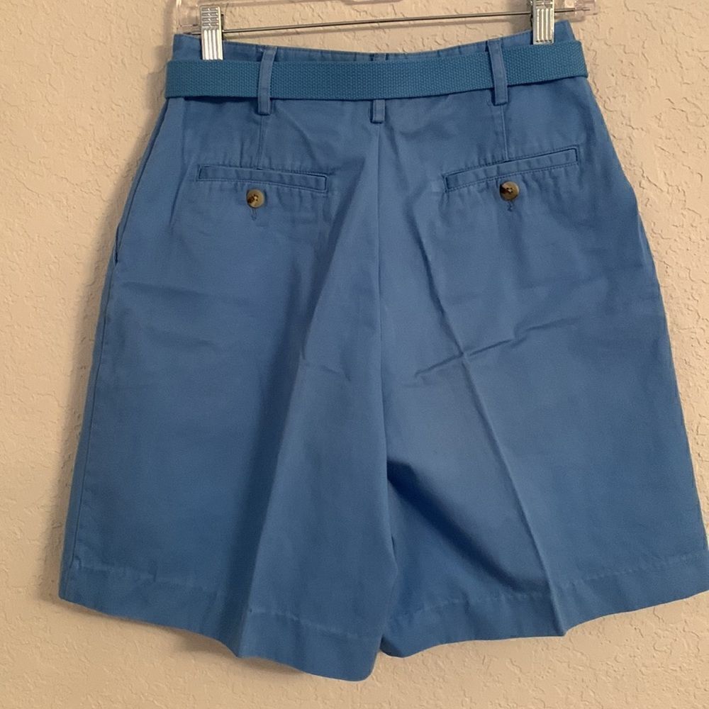 Vintage Basic Editions Cotton Blue Shorts W/ Belt Size 8 - Picture 2 of 7